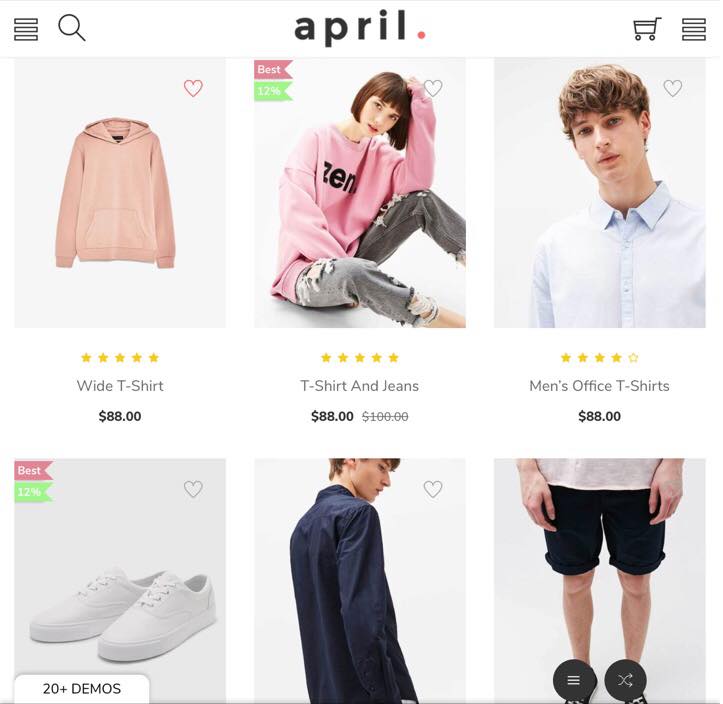 Shopify April-02 Theme on Tablet