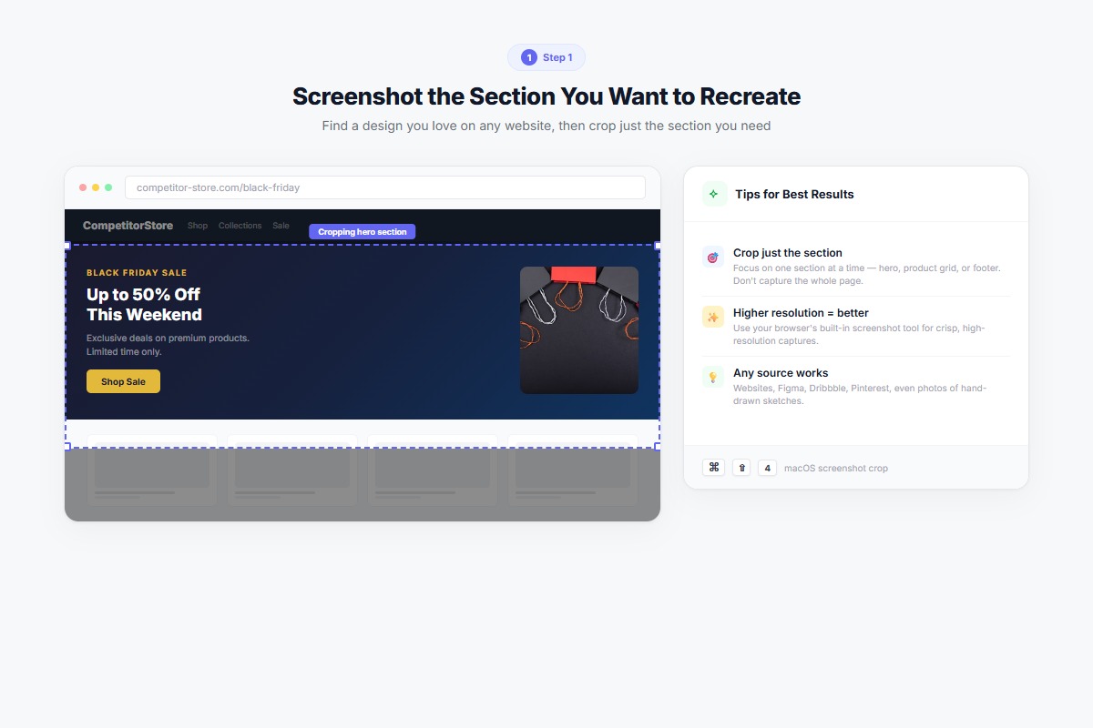 Screenshot of a cropped hero banner from a competitor website