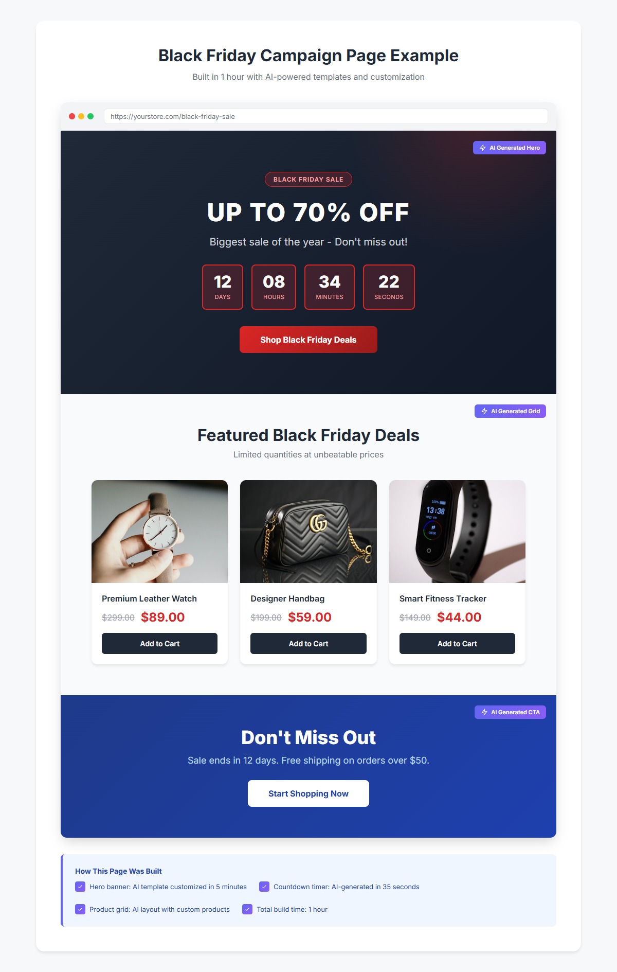Black Friday Campaign Page Mockup