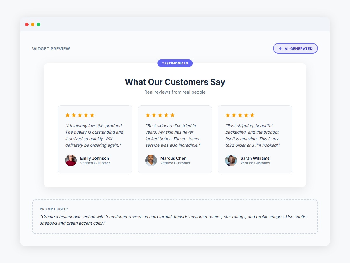 Testimonial Section DIY Demo