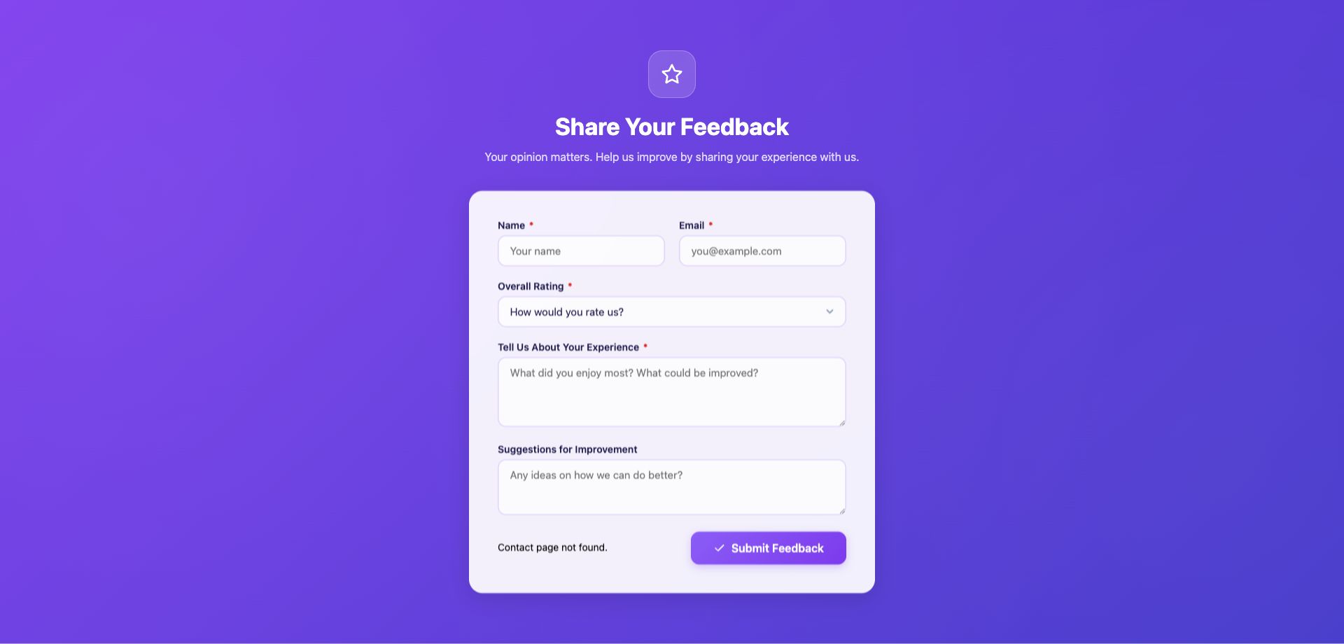 Customer Feedback Survey Template
