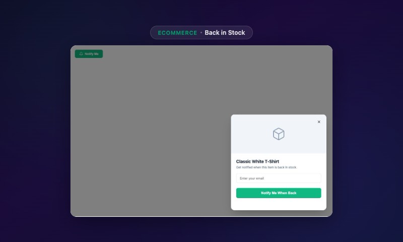 Back in Stock Notification Popup - email capture for out-of-stock products
