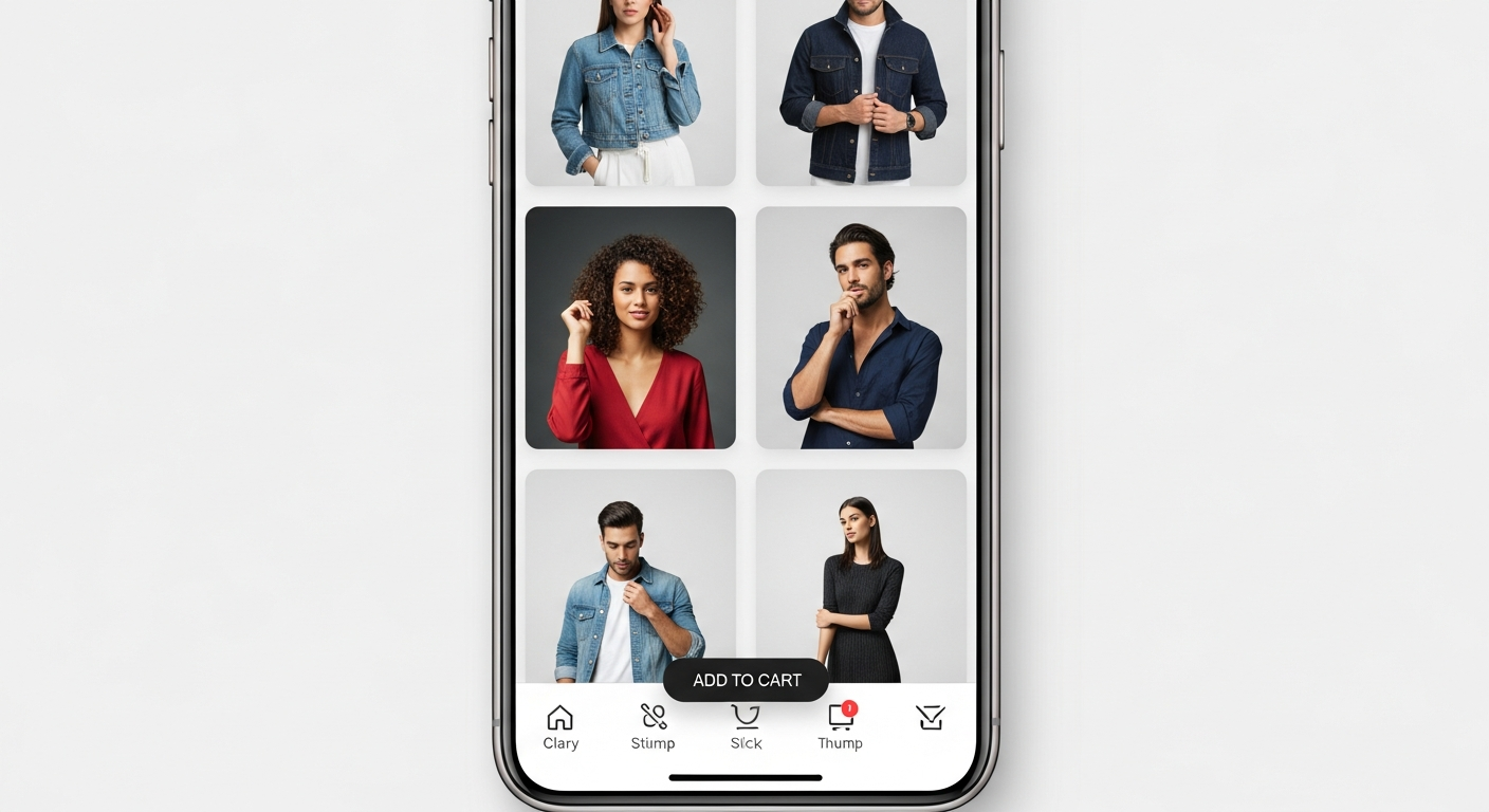 Mobile-first ecommerce design showing responsive BigCommerce store on smartphones with thumb-friendly navigation