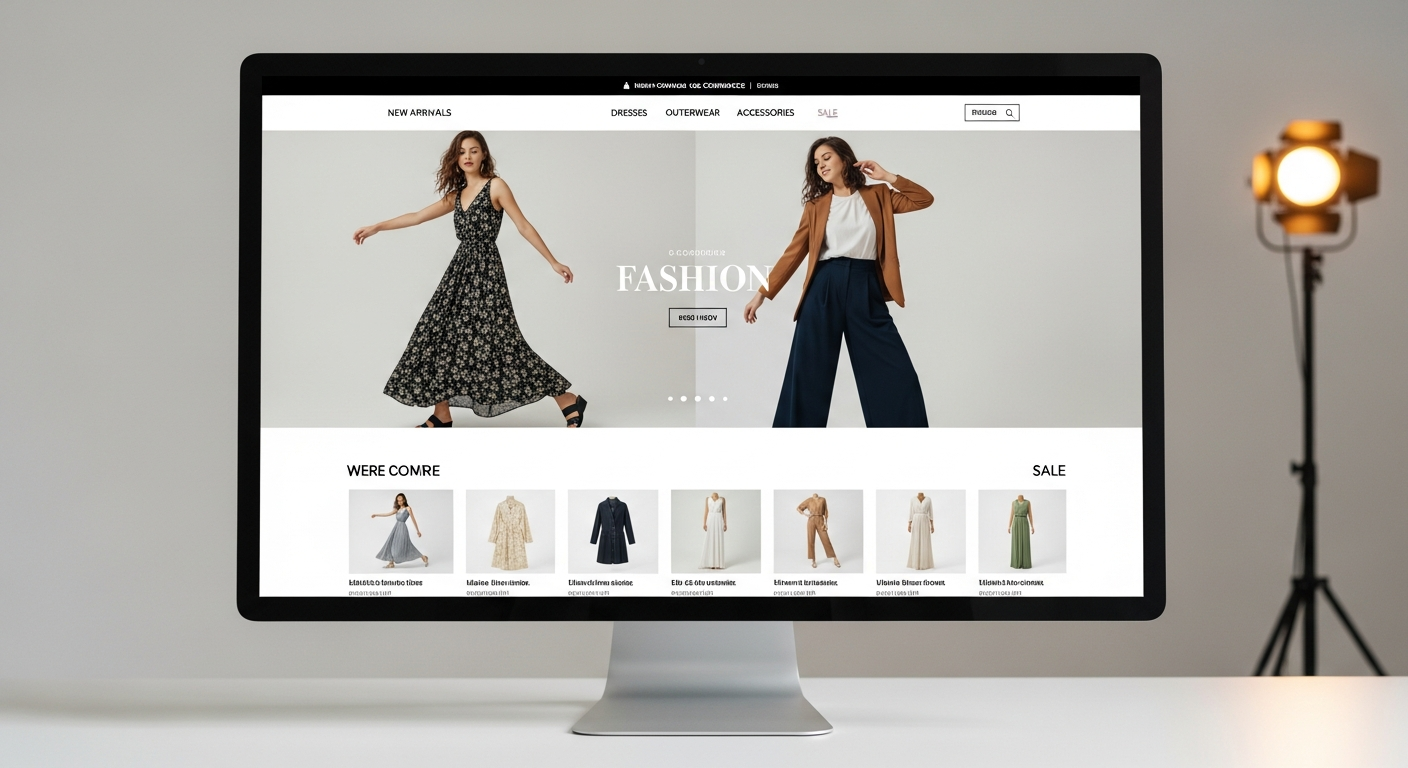 Beautiful finished ecommerce store displayed on a monitor