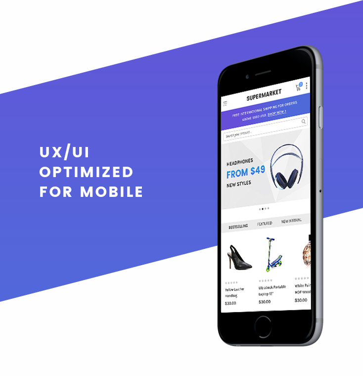 Shopify UI/UX optimized on mobile